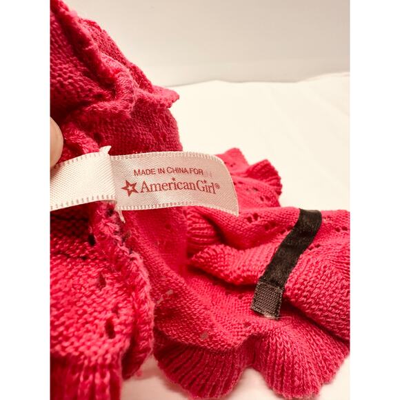 American Girl Bitty Baby Doll Pink Crochet Sweater and Black/White Pant Set RARE - Picture 7 of 7